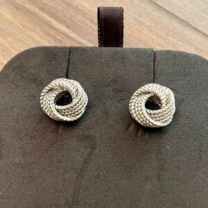 Silver knot earrings